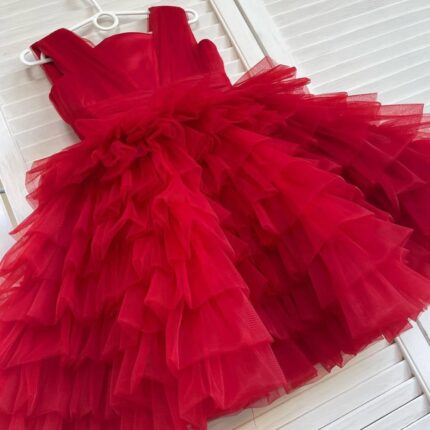 Ruby Ruffle Tiered Tulle Party Dress