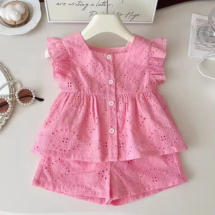 Charming Pink Chikankari Co-ord Set